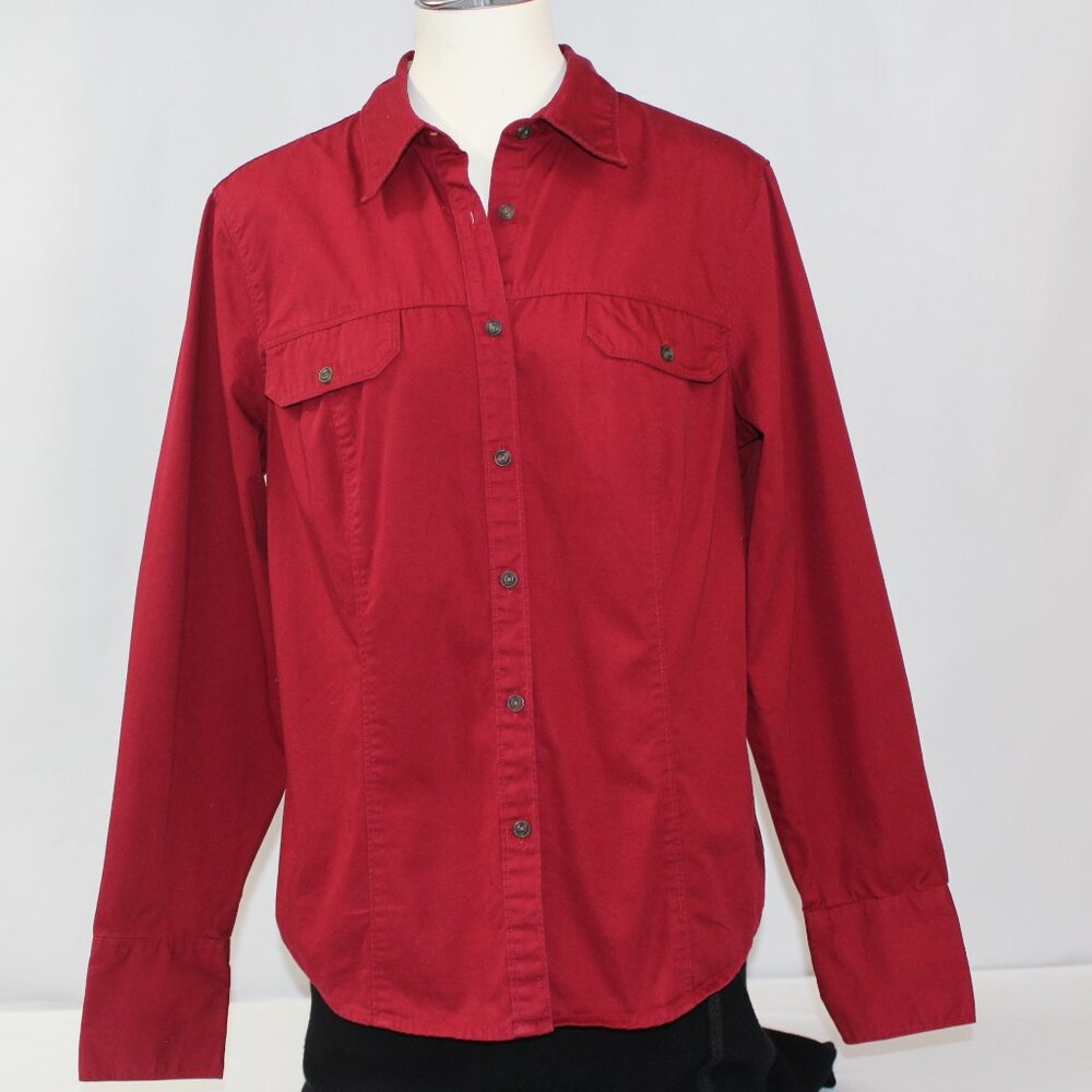Dockers Burgundy Button-up Long Sleeve Shirt Size L